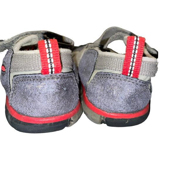 Keen Kid Sz 12 Sandals Seacamp II CNX Water Hook Loop Magnet Racing Red 1014123 - Picture 6 of 15